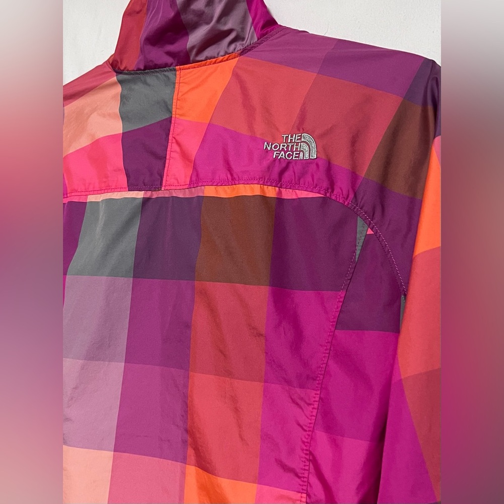 The North Face Multicolor Plaid Windbreaker Shell Jacket Spring Outdoor Hiking - Picture 7 of 12
